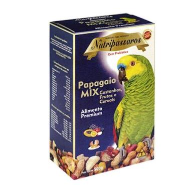 Imagem de Ração Nutripássaros para Papagaio Mix Sabor Castanhas, Frutas e Cereai