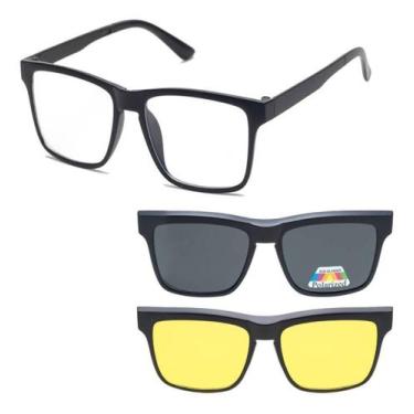 Imagem de Armação De Óculos De Sol E Grau Polarizado Clip On Mod-2201 - Oculos20