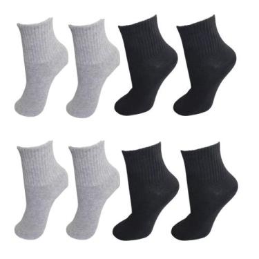 Imagem de Kit 12 Pares De Meias Infantil Cano Médio Alto Unissex - Naimus, Kit p