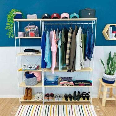 Imagem de Armário Arara Industrial Closet Completo Modular Ample de Ferro e Made