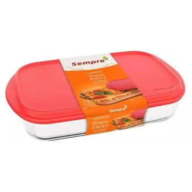 Imagem de Travessa De Vidro Com Tampa Retangular Sempre Assadeira 4L - Nadir Fig