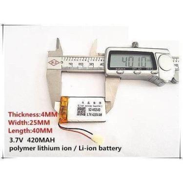 Imagem de Bateria 3,7v 420mah  4mm X 25mm X 40mm 402540 Nova - bgb