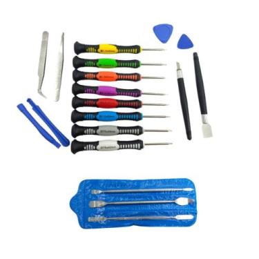 Imagem de Jogo Chaves + Espatulas Reparo Celular Notebook Tablet Pc - Exbom