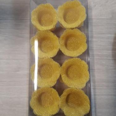 Imagem de Forminha para Doces Finos - Sweet Amarelo Tela C/ Fio Ouro- 40 unidade