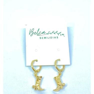 Imagem de Brinco Belca Bota Cowboy, Banhado a Ouro. - Belca Semijoias
