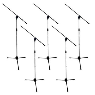 Imagem de Kit 5 pedestal microfone girafa metal profissional dstands - D STANDS