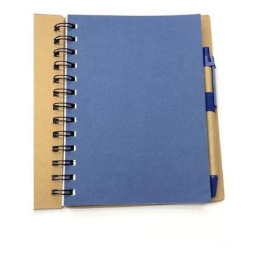 Imagem de Kit 3 Caderneta Bloco De Anotação Capa Dura Com Pauta - oem, Azul