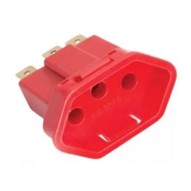 Imagem de Kit 4 Tomada Fernik Fêmea Embutir 3 Pinos 10a Vermelho