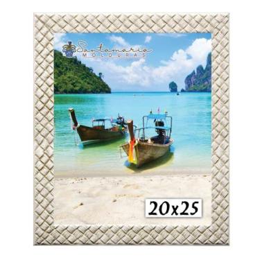 Imagem de Moldura Porta Retrato 20x25 3cm Relevo Bege - Santamaria Molduras