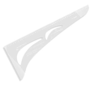 Imagem de Esquadro 50cm Modelagem Cavas Confecção 0509 50x21 Acrílico - Levolpe