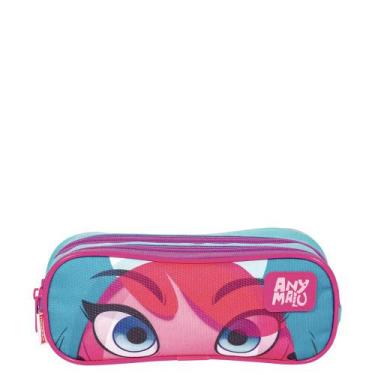 Imagem de Estojo Escolar Duplo Sestini 065881-00 Anymalu, Azul