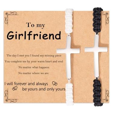 Imagem de Tarsus Pulseiras combinando para casais cruzados para namorado, marido, namorada, esposa, homens e mulheres - Natal, Dia dos Namorados, aniversário, presente de aniversário, average, Nylon, Sem pedras preciosas