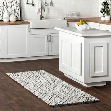 Imagem de nuLOOM Tapete Corredor de Franja de Diamante Moderno Texturizado Macio da Tatiana, 6 x 20 cm, Bege