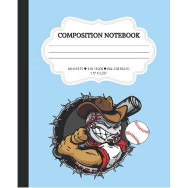Imagem de Baseball Composition Notebook,College Ruled, Blank Lined: Funny Baseball Book Gift For Baseball Fans Boys, Students and Teachers with Cute Blue ... Ruled, Blank Lined. Back to School Gift