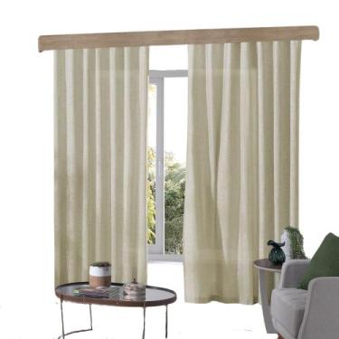 Imagem de Cortina Gaze De Linho 4m X 2,60m Voil Flame Trilho Toque Suave - Armaz