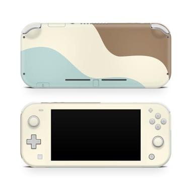 Imagem de Tacky Design Colorwave Skin compatível com Nintendo Switch Lite Skin Wrap, película minimalista com bloqueio de cor para Nintendo Switch Lite, decalque de vinil premium 3M (marrom pastel e menta)