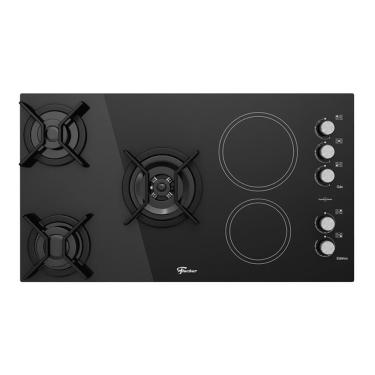 Imagem de Cooktop Fisher 5 Bocas Top Gás e Elétrico Mesa Vidrocerâmica 220V