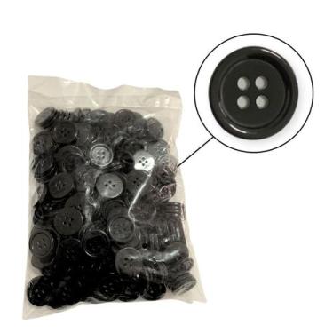 Imagem de Botão de Costura 18mm Preto 4 Furos 200 Peças - Inova Aviamentos, Plás