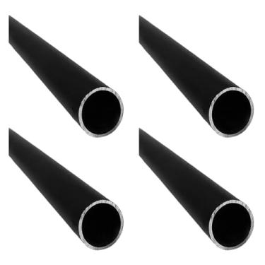 Imagem de Kwweeoo Tubo redondo de alumínio preto OD 50 mm ID 47,6 mm WT 1,2 mm 580 mm de comprimento, pacote com 4, tubo redondo de alumínio de cor preta OD x ID x WT x C 1,97 x 4,7 x 0,04 x 0,04 x 58 cm (Appr