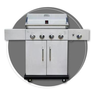 Imagem de Churrasqueira a Gás com Carrinho Chaleur Devon Inox  4 Queimadores Fog