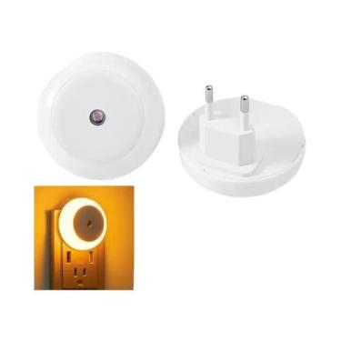 Imagem de Luz Noturna LED Branca Redonda com Sensor Crepuscular - Lâmpada de Par