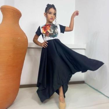 Imagem de Vestido de Dança Coreografia Infantil LEÃO BRILHO - MISS FLOWER, Preto