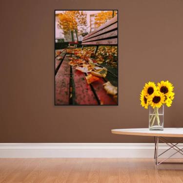 Imagem de Quadro Branco Praça Outono 90x60 Cm Adesivo Fotográfico