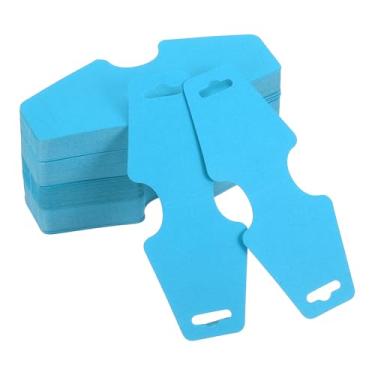 Imagem de PATIKIL Cartões de exibição de colar e pulseira, 200 peças, joias, porta-cartões, embalagem de joias para pendurar colares, gargantilhas, brincos, acessórios de faixa de cabelo (azul, 12 x 5 cm)