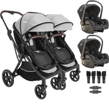 Imagem de Carrinho Kiddo para Gemeos com 2 Bebe Conforto Nomad Grafite