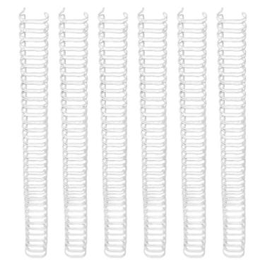 Imagem de Naroote Conjunto de Coluna de Fios de Loop Duplo, Aplicação Ampla de 180 Capacidade de Folha Ferro 19 Mm Diâmetro 50pcs Nylon Coating Binding Loop Spine para Documentos (Branco)