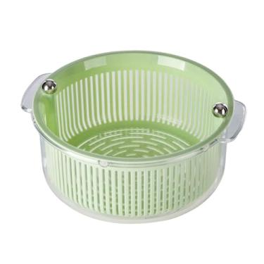 Imagem de Conjunto de candidatos de cozinha cesta de drenagem rotativa para lavar vegetais frutas de alta qualidade material de estimação de 14,11oz (Verde)