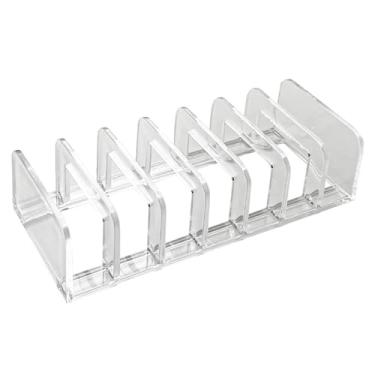 Imagem de Organizador da paleta de sombras Organizador de maquiagem acrílica transparente Paleta de armazenamento com 7 seções para o armário de banheiro de bancada de vaidade Organizador