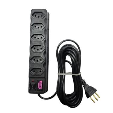 Imagem de Filtros de energia de voltagem dupla para cabos longos, soquetes de plugue tripolares com fusível (FILTRO 6T 3 METROS - NR-140)