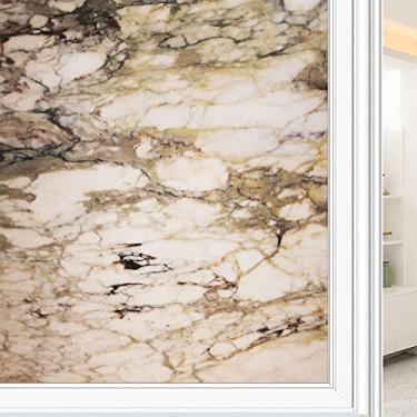 Imagem de Película de janela 3D de mármore, textura de estilo mármore, para porta de vidro, banheiro, sala de estar, L90 x C 190 cm