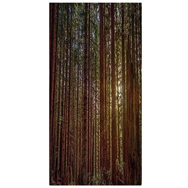 Imagem de Película de privacidade para janela florestal, janela decorativa 3D, decalques de vitrais, adesivo de janela aderente estática não adesivo, L90 x C 190 cm sequoia verde amarelo