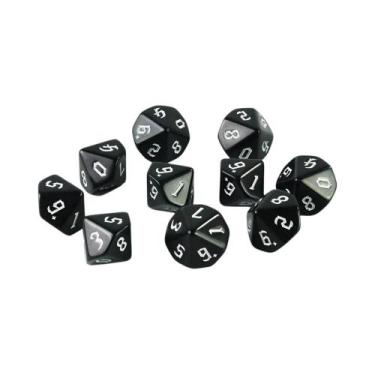 Imagem de Ink Colorido D10 RPG Dados Poliédricos 0-9 Fonte Retro Estilo Fantasia