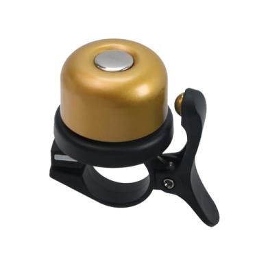 Imagem de Pastlla Sino de bicicleta clássico de som alto, sino de bicicleta de estrada de montanha, equipamento localizador de instalação de suporte para 21-23 mm de diâmetro do guidão, dourado