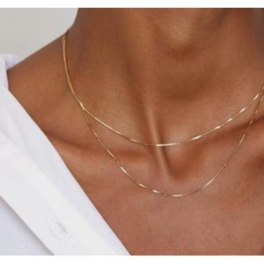 Imagem de Colar Duplo liso Veneziana - Mania de Mulher - 50% Off