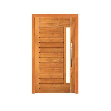 Imagem de Porta Pivotante Contemporânea com Visor - Madeira Maciça - Angelim