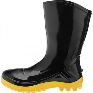 Imagem de Bota Galocha Galocha Marluvas Preta Solado Amarelo (Cano Medio) 42 Par