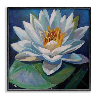 Imagem de Stupell Industries Flor de lótus pacífica preta emoldurada giclée design de arte por Violeta Vollmer, 43 x 43 cm