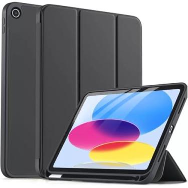 Imagem de Capa Smart Flip Protetora Para Samsung Galaxy Tab A9 SM-X110 SM-X115 de 8,7 Polegadas com Suporte de Caneta - Liga/Desliga (Preto)