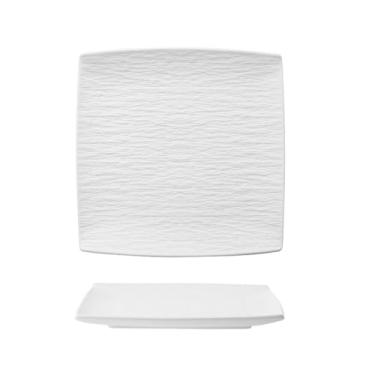 Imagem de Prato quadrado de cerâmica para bife de salada colorido estilo nórdico -23 cm quadrado-branco