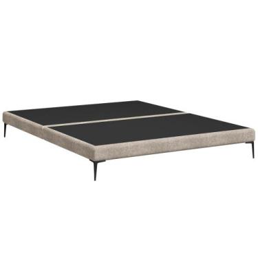 Imagem de Cama Queen Base Box 158cm Pés Ferro Susano Boucle Bege Z04 - Mpozenato