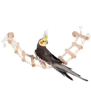 Imagem de Ponte de escada de pássaro, brinquedos de madeira para escalada e balanço, acessórios de gaiola para pássaros, ratos, papagaios, hamster, esquilo, planadores, periquitos, calopsitas, conures quacres