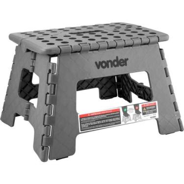 Imagem de Banqueta Plástica Dobrável Cinza 220 Mm Vonder