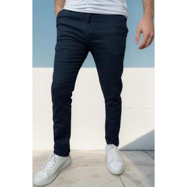 Imagem de Calça Sarja Masculina Esporte Fino Alfaiataria Bolso Faca - Red way, A