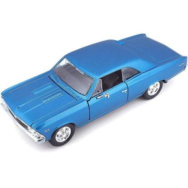 Imagem de Miniatura Carro Chevrolet Chevelle Ss 396 1966 1/24 Azul Maisto 31960