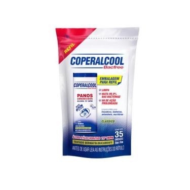 Imagem de Lenço Umedecido Álcool 70 Clássico Refil com 35 Lenços Coperalcool