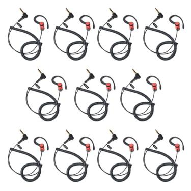 Imagem de Pacote com 10 fones de ouvido de rádio de 3,5 mm para aplicação da lei, fone de ouvido de vigilância policial, fone de ouvido removível com gancho para alto-falante microfone de rádio bidirecional